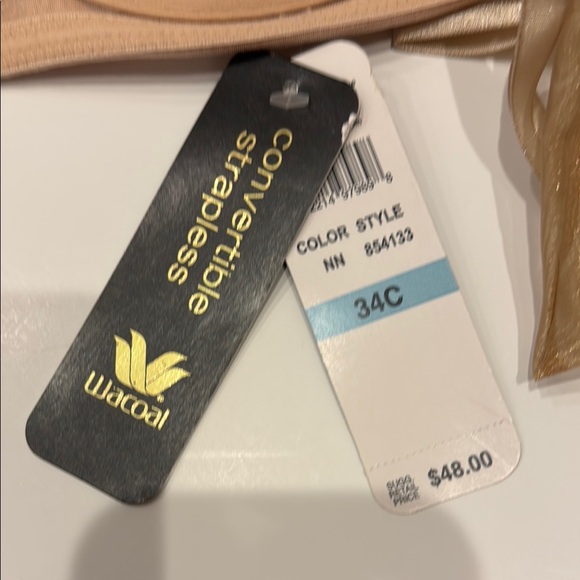 Wacoal Convertible Nude Strapless Bra 34C NWT - Picture 4 of 6